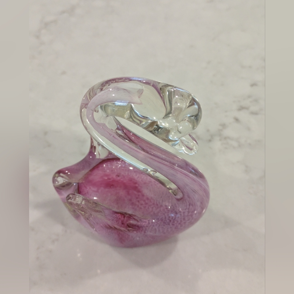 Murano Glass Pink Swan